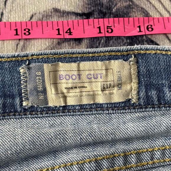 GAP 1969 9.5” Rise Flare Jeans Women's Blue Denim Size 14 Stretch - Picture 5 of 10